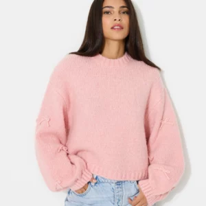 Pull oversize rose doux