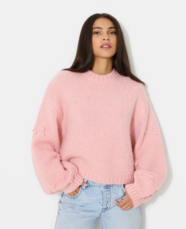 Pull oversize rose doux