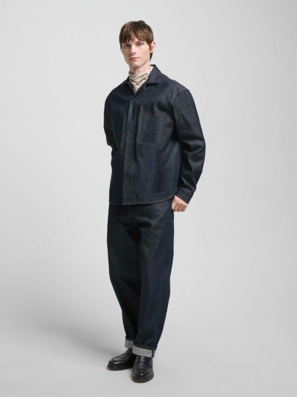 veste denim bleu foncé